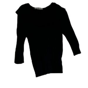 Lilou girls black sz 6 ruffle knit fancy holiday party blouse top fun cute cozy
